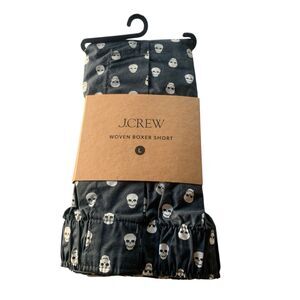 J.Crew Men’s Cotton Poplin Boxer Shorts – Skull Print, Size Large (35–37) , NWT